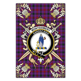 Clan Montgomery Modern Tartan Crest Black Garden Flag - Gold Thistle XV56 Clan Montgomery Tartan Today