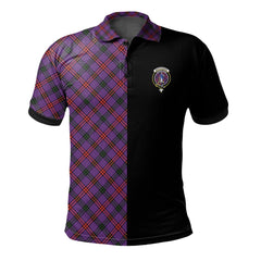 Clan Montgomery Modern Tartan Polo Shirt Half of Me - Cross Style CY20 Montgomery Modern Tartan Tartan Polo