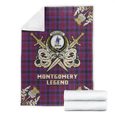 Clan Montgomery Modern Tartan Gold Courage Symbol Blanket MF58 Clan Montgomery Tartan Today