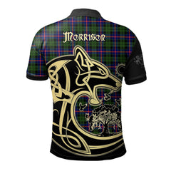 Clan Morrison Modern Tartan Polo Shirt Viking Wolf QM67 Morrison Modern Tartan Tartan Polo