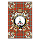 Clan Morrison Red Ancient Tartan Crest Black Garden Flag - Gold Thistle HE92 Clan Morrison Tartan Today