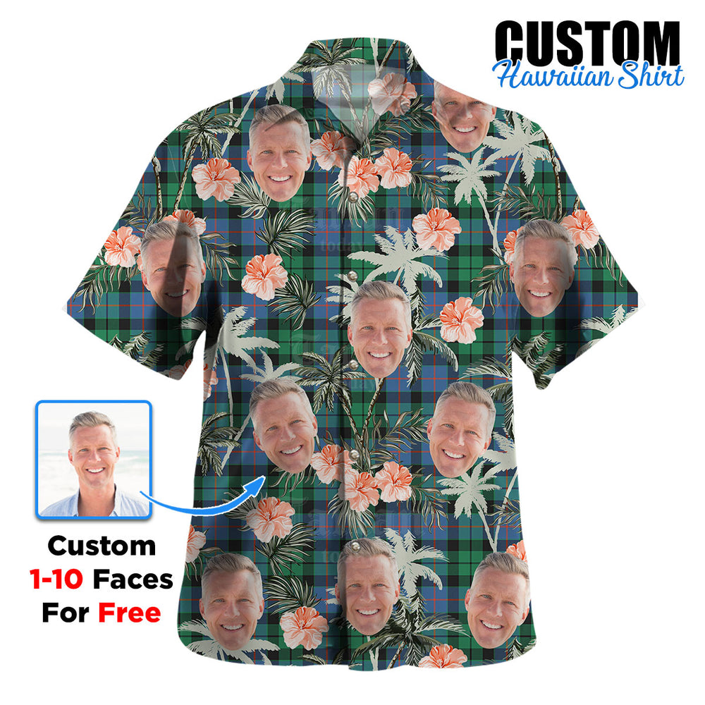 Clan Morrison Ancient Tartan Custom Face Hawaiian Shirt – Unisex Gift for Family Members, Summer Party LG48 Morrison Ancient Tartan Tartan Hawaii Shirt