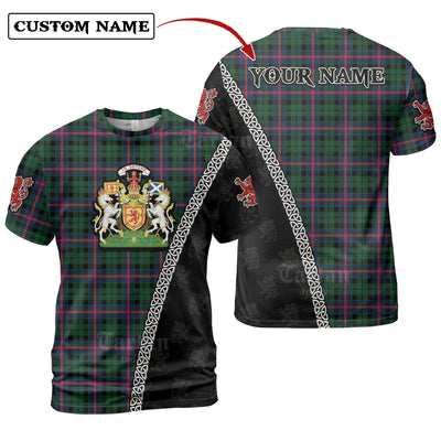 Personalized Clan Morrison Modern Tartan Shirt with Scotland Coat of Arms & Custom Name
