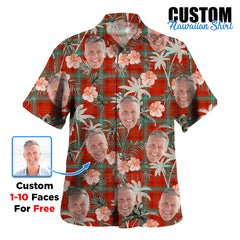 Clan Morrison Red Ancient Tartan Custom Face Hawaiian Shirt – Unisex Gift for Family Members, Summer Party GG58 Morrison Red Ancient Tartan Tartan Hawaii Shirt
