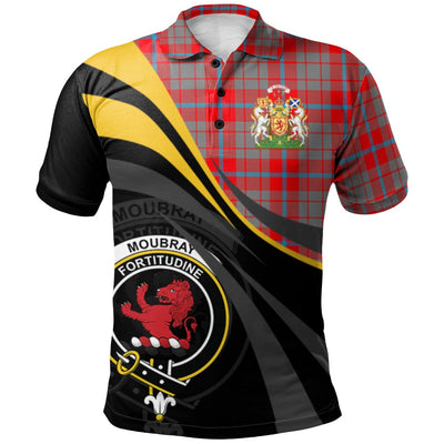 Clan Moubray Tartan Polo Shirt - Royal Coat Of Arms Style