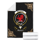 Clan Moubray Crest Tartan Premium Blanket Black ZJ89 Clan Moubray Tartan Today