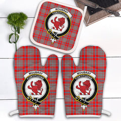 Clan Moubray Tartan Crest Oven Mitt And Pot Holder (2 Oven Mitts + 1 Pot Holder) WD19 Clan Moubray Tartan Today