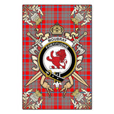 Clan Moubray Tartan Crest Black Garden Flag - Gold Thistle PE87 Clan Moubray Tartan Today