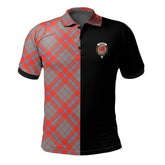 Clan Moubray Tartan Polo Shirt Half of Me - Cross Style MW38 Moubray Tartan Tartan Polo