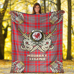 Clan Moubray Tartan Gold Courage Symbol Blanket YW14 Clan Moubray Tartan Today