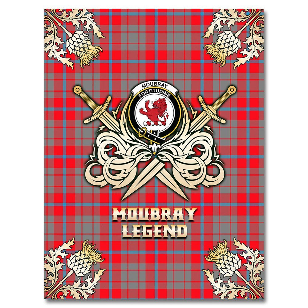 Clan Moubray Tartan Gold Courage Symbol Blanket YW14 Clan Moubray Tartan Today