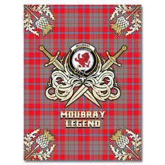 Clan Moubray Tartan Gold Courage Symbol Blanket YW14 Clan Moubray Tartan Today