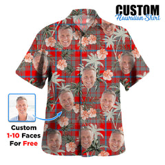 Clan Moubray Tartan Custom Face Hawaiian Shirt – Unisex Gift for Family Members, Summer Party NN13 Moubray Tartan Tartan Hawaii Shirt