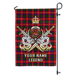 Custom Name Clan Mow (Roxburgh) Tartan Garden Flag with Clan Crest and the Golden Sword of Courageous Legacy RK81