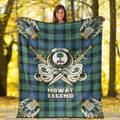 Clan Mowat Tartan Gold Courage Symbol Blanket WF65 Clan Mow Tartan Today