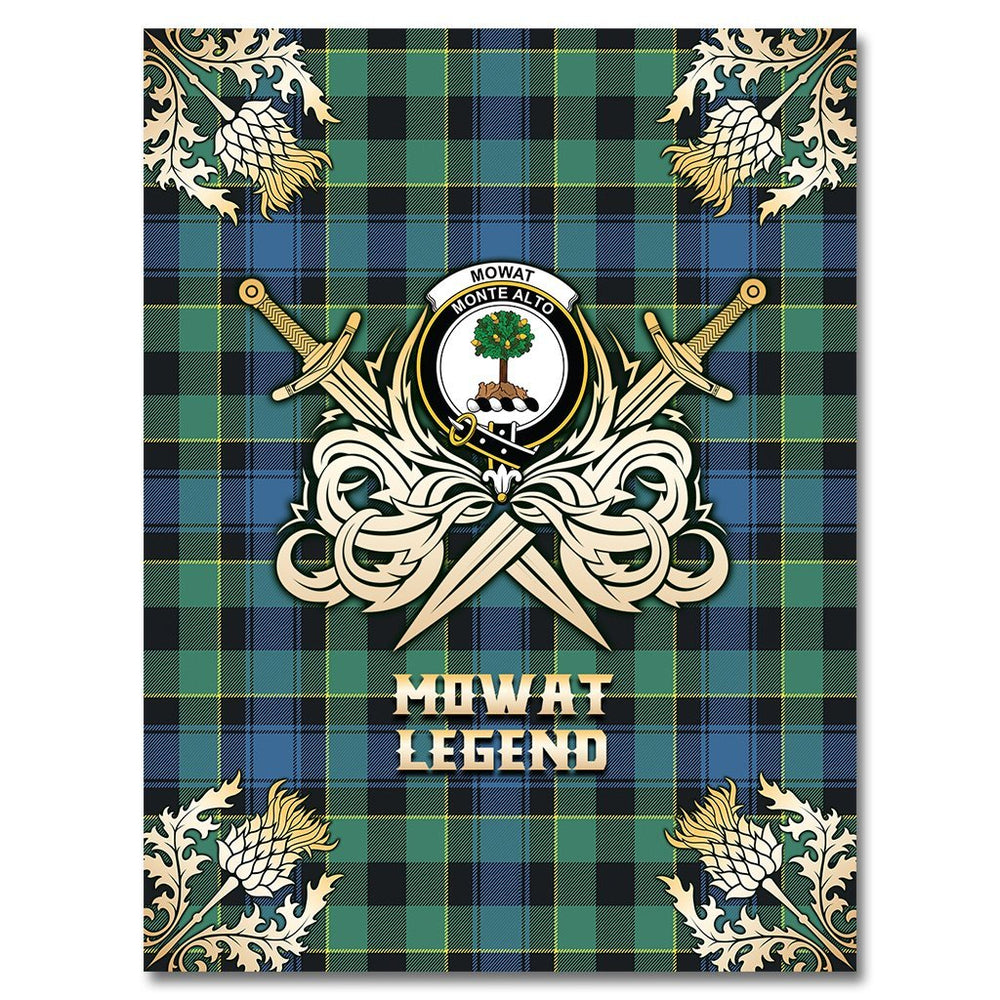 Clan Mowat Tartan Gold Courage Symbol Blanket WF65 Clan Mow Tartan Today