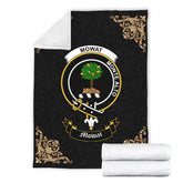 Clan Mowat (of Inglistoun) Crest Tartan Premium Blanket Black VM46 Clan Mow Tartan Today