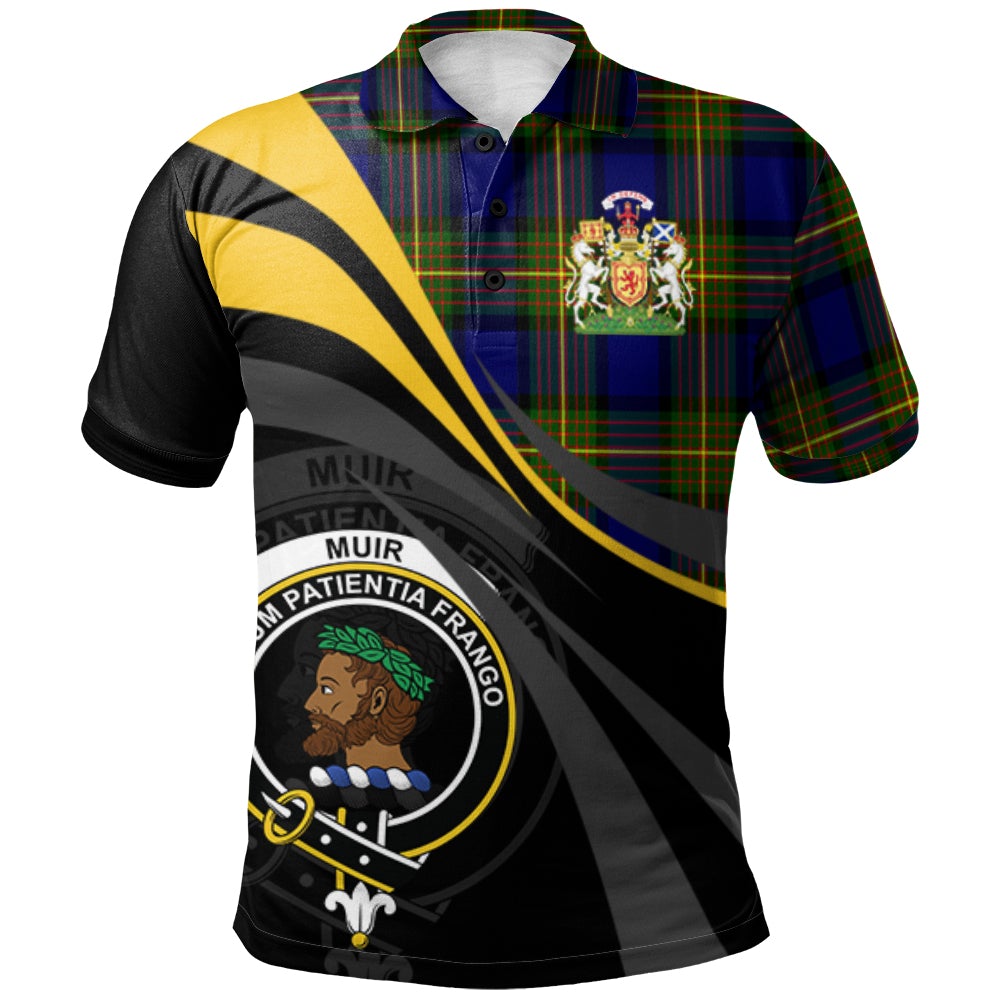 Clan Muir Tartan Polo Shirt - Royal Coat Of Arms Style XW63 Muir Tartan Tartan Polo