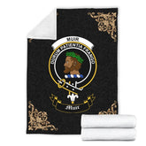 Clan Muir Crest Tartan Premium Blanket Black YO21 Clan Muir_More Tartan Today