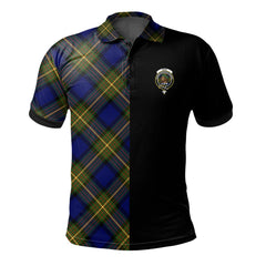 Clan Muir Tartan Polo Shirt Half of Me - Cross Style DG33 Muir Tartan Tartan Polo