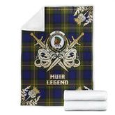 Clan Muir Tartan Gold Courage Symbol Blanket ND86 Clan Muir_More Tartan Today