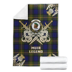Clan Muir Tartan Gold Courage Symbol Blanket ND86 Clan Muir_More Tartan Today