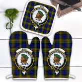 Clan Muir Tartan Crest Oven Mitt And Pot Holder (2 Oven Mitts + 1 Pot Holder) HL89 Clan Muir_More Tartan Today
