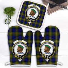 Clan Muir Tartan Crest Oven Mitt And Pot Holder (2 Oven Mitts + 1 Pot Holder) HL89 Clan Muir_More Tartan Today