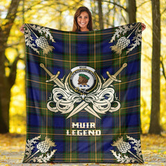 Clan Muir Tartan Gold Courage Symbol Blanket ND86 Clan Muir_More Tartan Today