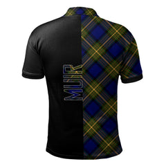 Clan Muir Tartan Polo Shirt Half of Me - Cross Style DG33 Muir Tartan Tartan Polo