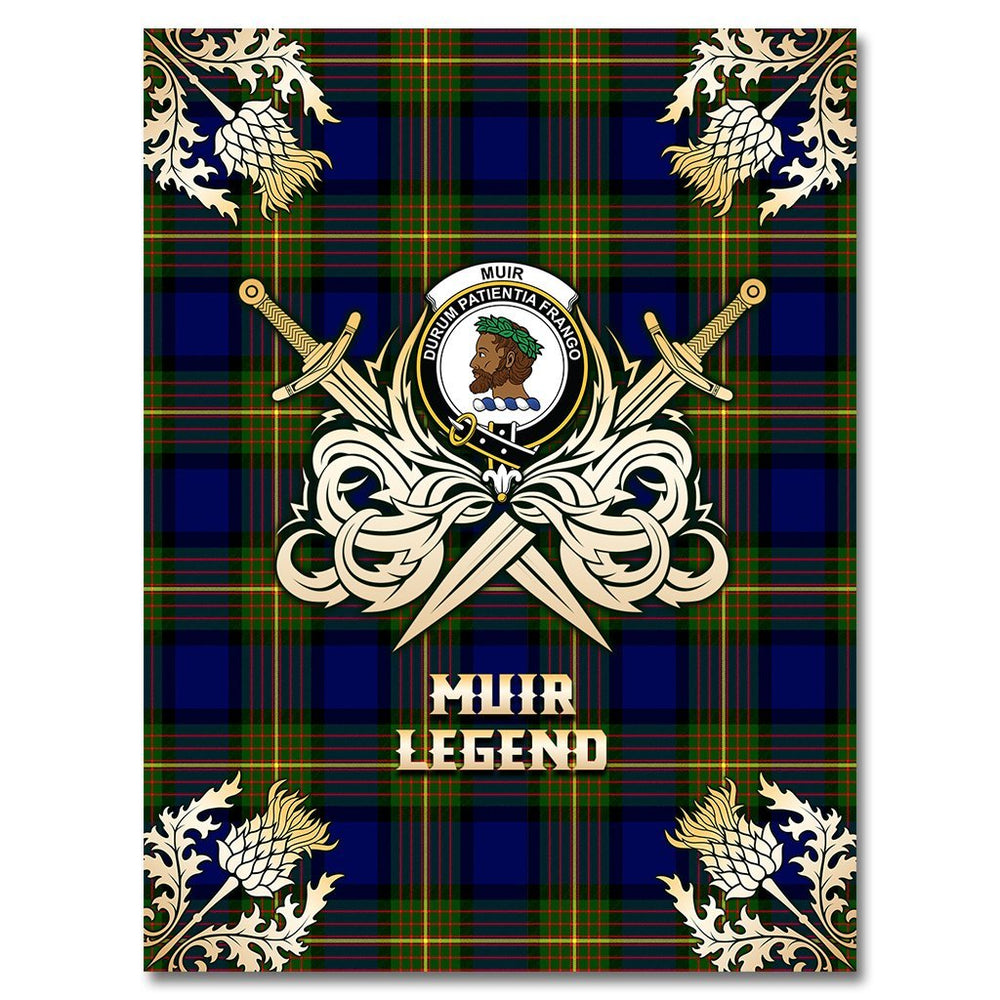 Clan Muir Tartan Gold Courage Symbol Blanket ND86 Clan Muir_More Tartan Today