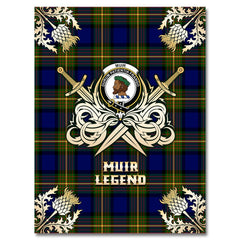 Clan Muir Tartan Gold Courage Symbol Blanket ND86 Clan Muir_More Tartan Today