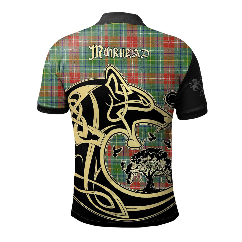 Clan Muirhead Tartan Polo Shirt Viking Wolf FT73 Muirhead Tartan Tartan Polo