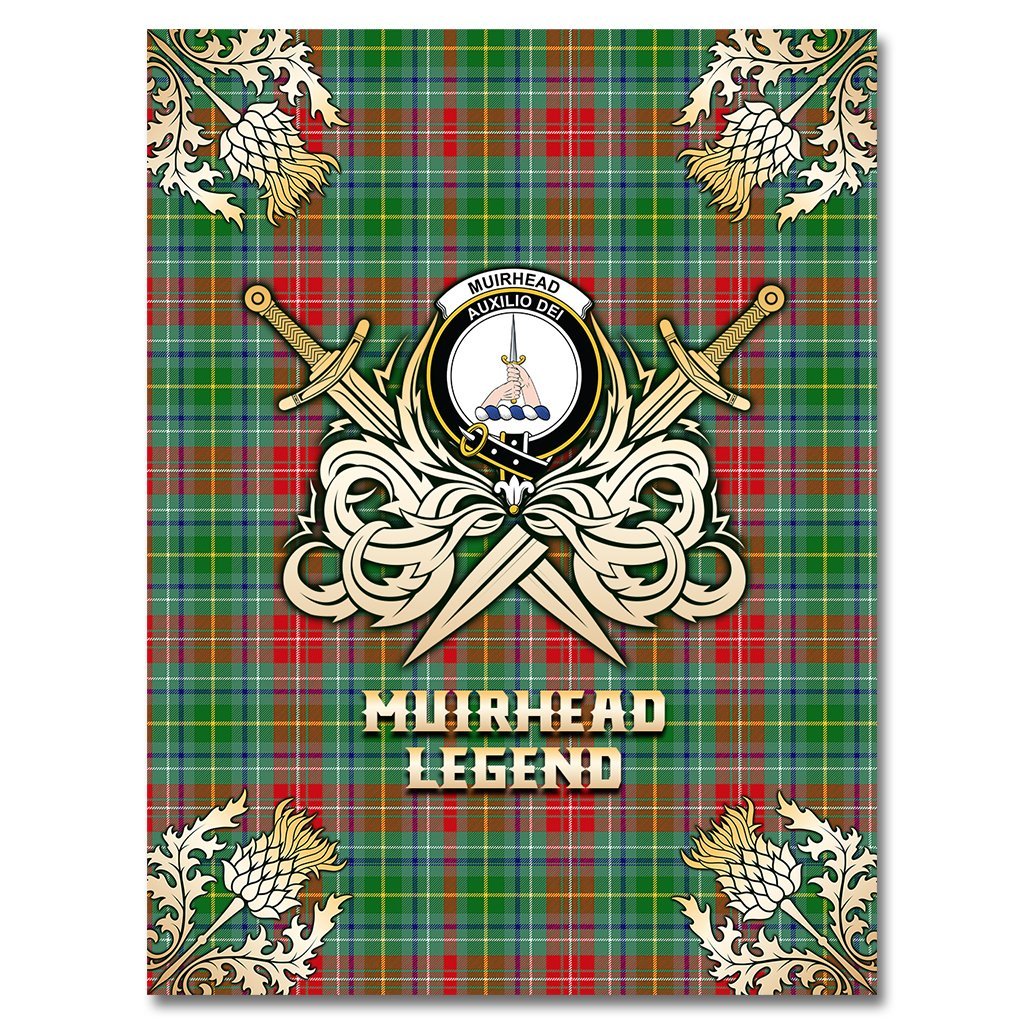 Clan Muirhead Tartan Gold Courage Symbol Blanket QN68 Clan Muir_More Tartan Today