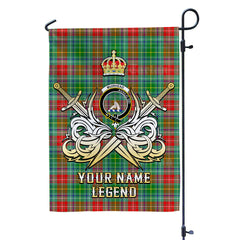 Custom Name Clan Muirhead Tartan Garden Flag with Clan Crest and the Golden Sword of Courageous Legacy OO88