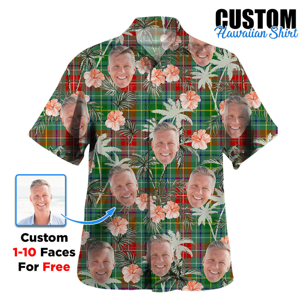 Clan Muirhead Tartan Custom Face Hawaiian Shirt – Unisex Gift for Family Members, Summer Party CQ22 Muirhead Tartan Tartan Hawaii Shirt