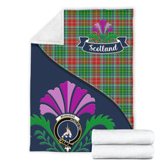 Clan Muirhead Tartan Crest Premium Blanket Thistle Style XR80 Clan Muir_More Tartan Today