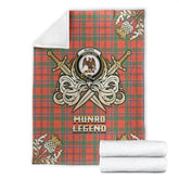 Clan Munro Ancient Tartan Gold Courage Symbol Blanket PO89 Clan Munro Tartan Today