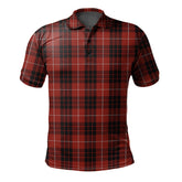 Clan Munro Black and Red Tartan Polo Shirt PM82 Munro Black and Red Tartan Tartan Polo
