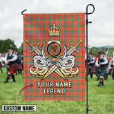 Personalized Custom Name Clan Munro Ancient Tartan Garden Flag with Clan Crest and the Golden Sword of Courageous Legacy NL71 - Munro Ancient Tartan Design, Scottish Heritage Gift