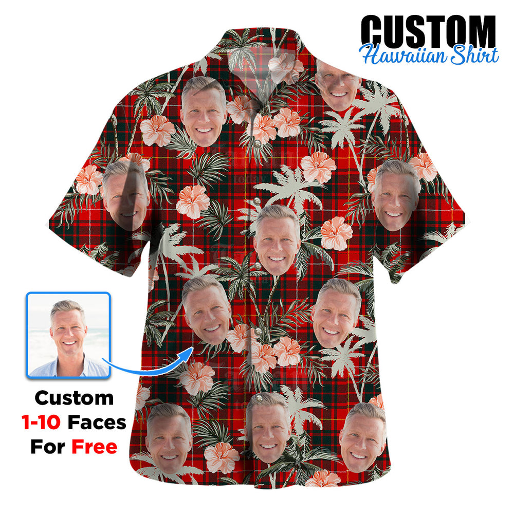 Clan Munro Modern 1 Tartan Custom Face Hawaiian Shirt – Unisex Gift for Family Members, Summer Party BX98 Munro Modern 1 Tartan Tartan Hawaii Shirt