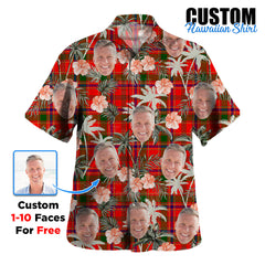 Clan Munro Modern Tartan Custom Face Hawaiian Shirt – Unisex Gift for Family Members, Summer Party OC31 Munro Modern Tartan Tartan Hawaii Shirt