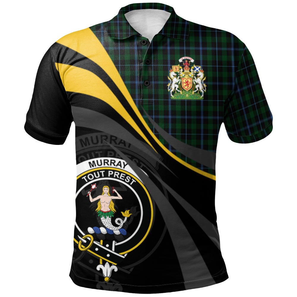Clan Murray 04 Tartan Polo Shirt - Royal Coat Of Arms Style RH81 Murray 04 Tartan Tartan Polo