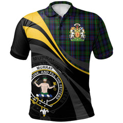 Clan Murray of Atholl Tartan Polo Shirt - Royal Coat Of Arms Style KV45 Murray of Atholl Tartan Tartan Polo