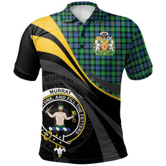 Clan Murray of Atholl Ancient Tartan Polo Shirt - Royal Coat Of Arms Style VT78 Murray of Atholl Ancient Tartan Tartan Polo