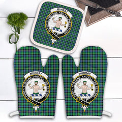 Clan Murray Of Atholl Ancient Tartan Crest Oven Mitt And Pot Holder (2 Oven Mitts + 1 Pot Holder) TB47 Clan Murray Tartan Today