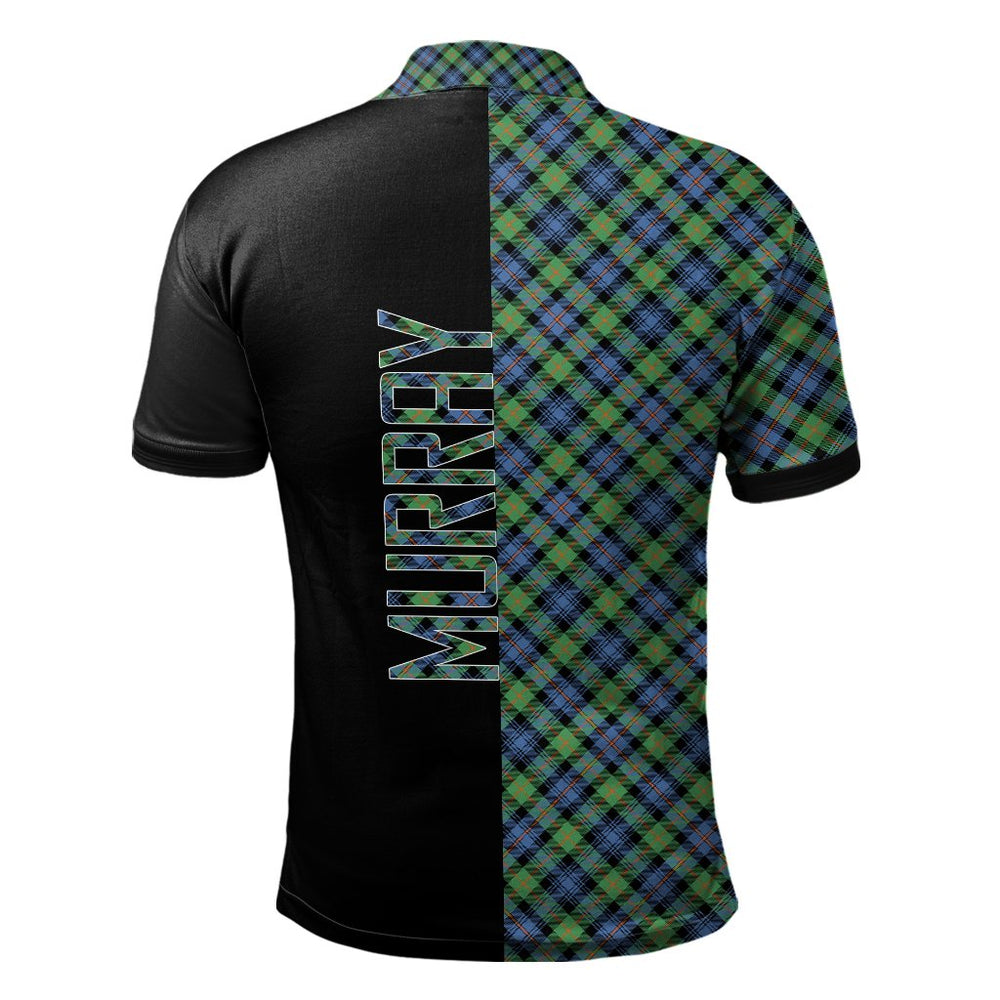 Clan Murray of Atholl Ancient Tartan Polo Shirt Half of Me - Cross Style OV99 Murray of Atholl Ancient Tartan Tartan Polo