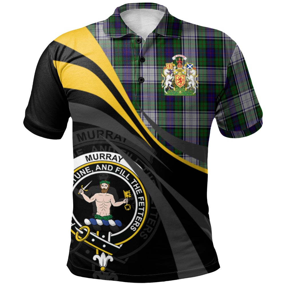 Clan Murray of Atholl Dress Tartan Polo Shirt - Royal Coat Of Arms Style RN92 Murray of Atholl Dress Tartan Tartan Polo