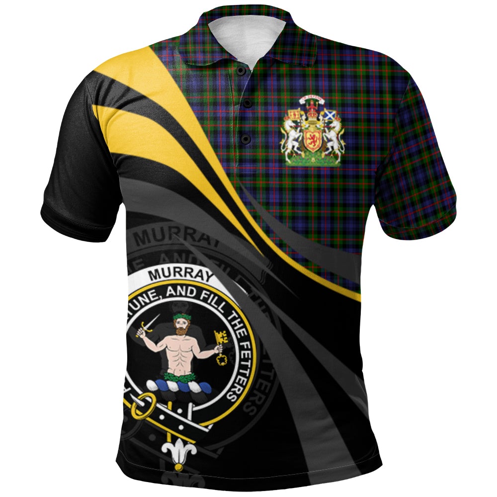 Clan Murray of Atholl Modern Tartan Polo Shirt - Royal Coat Of Arms Style VE85 Murray of Atholl Modern Tartan Tartan Polo