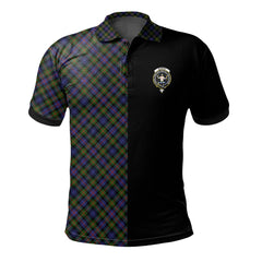 Clan Murray of Atholl Modern Tartan Polo Shirt Half of Me - Cross Style LD74 Murray of Atholl Modern Tartan Tartan Polo